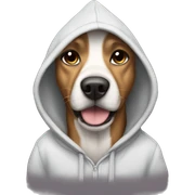 Dog wearing a hoodie sticker
