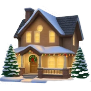 christmas home with lights sticker