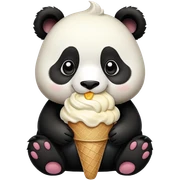Panda eating ice cream sticker