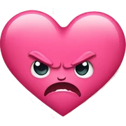 kawaii cute angry heart sticker
