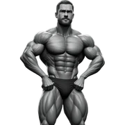 muscular male in greyscale sticker