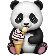 Panda eating ice cream sticker