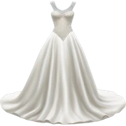 Hyper Realistic ornate 
Minimalistic diamonds and pearls Wedding dress displays sticker