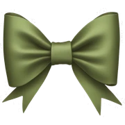 Khaki green bow  sticker