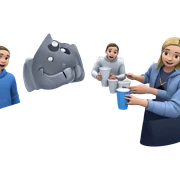 fun kids holding cups sticker