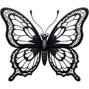 Black lace butterfly sticker