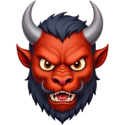 Cabeza de diablo con barba, moreno claro sticker