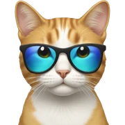 Cat with sunglasses sticker