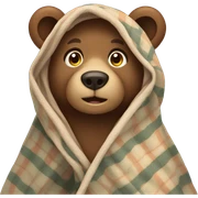Bear wearing blanket sticker