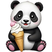 Panda eating ice cream sticker