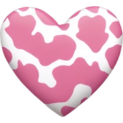 Pink Cow print heart sticker