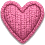 Knitted light pinky heart sticker
