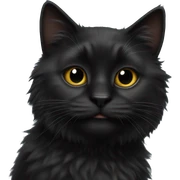 Fluffy black cat  sticker