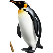 Penguin painting a painting  sticker