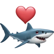 shark with heart sticker