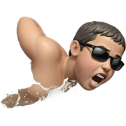 boy with sunglasses by water sticker