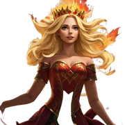 blonde girl in fiery crown sticker