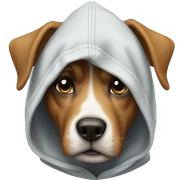Dog wearing a hoodie sticker