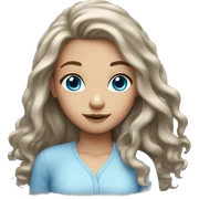 Girl with long luscious hair and blue eyes sticker