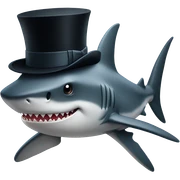 Shark with a top hat sticker