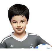 smiling boy with soccer ball sticker