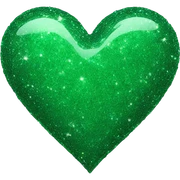 glitter green heart sticker