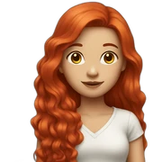 Girl with long red hair sticker