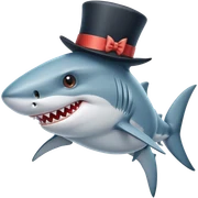 Shark with a top hat sticker
