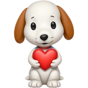 Snoopy holding heart  sticker