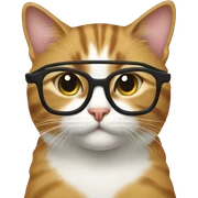 Cat with glasses sticker