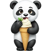 Panda eating ice cream sticker