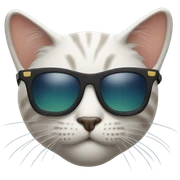 Cat with sunglasses sticker