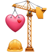 construction and hearts sticker