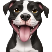 Silly, happy, black and white pitbull sticker