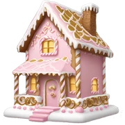 light pink and gold and white gingerbread house sticker