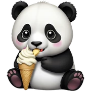 Panda eating ice cream sticker