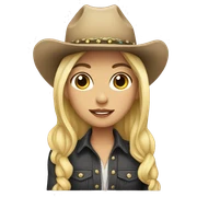 Caucasian cowgirl with black hair sticker