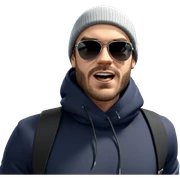 cool guy with sunglasses and bag sticker