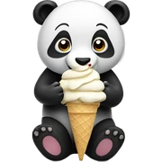 Panda eating ice cream sticker