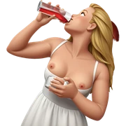 girl in white dress drinking sticker