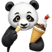 Panda eating ice cream sticker