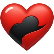 Corazón con rojo y negro sticker