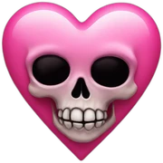 pink heart with skull on top sticker