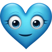 Blue heart with blue butterfly  sticker