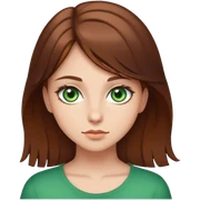 Chica ojos verdes pelo castaño sticker