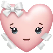 Pastel pink heart with white bow sticker
