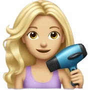 blonde girl holding a hair dryer and brush sticker