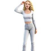 blonde girl in outdoor setting sticker