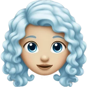 baby girl with blue eyes and sky blue hairl  sticker