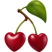 Heart shaped cherries sticker